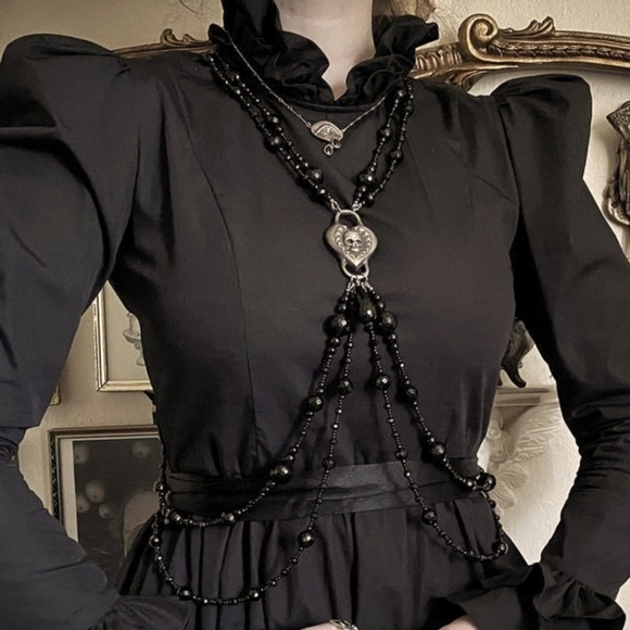 Accessories - Onix Beads Harness chestpiece La Mort layered necklace jewelry
